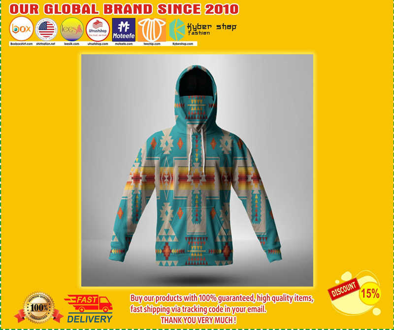 Turquoise tribe design native american 3d hoodie