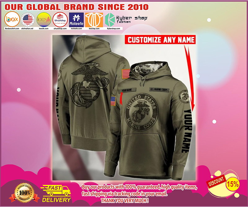 United State marine corps custom name hoodie
