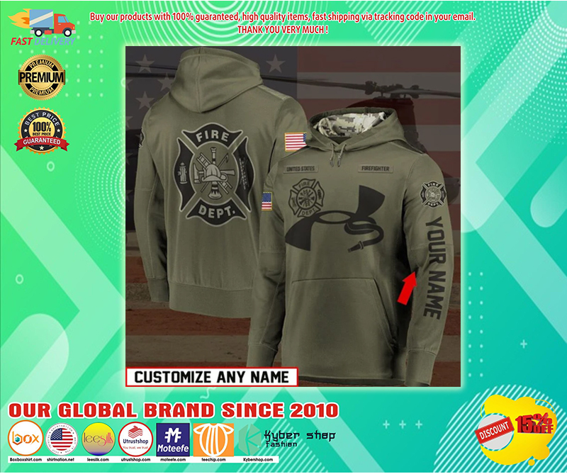 Under Armour Firefighter custom name 3d hoodie