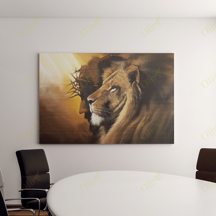 Awesome lion and God canvas 1