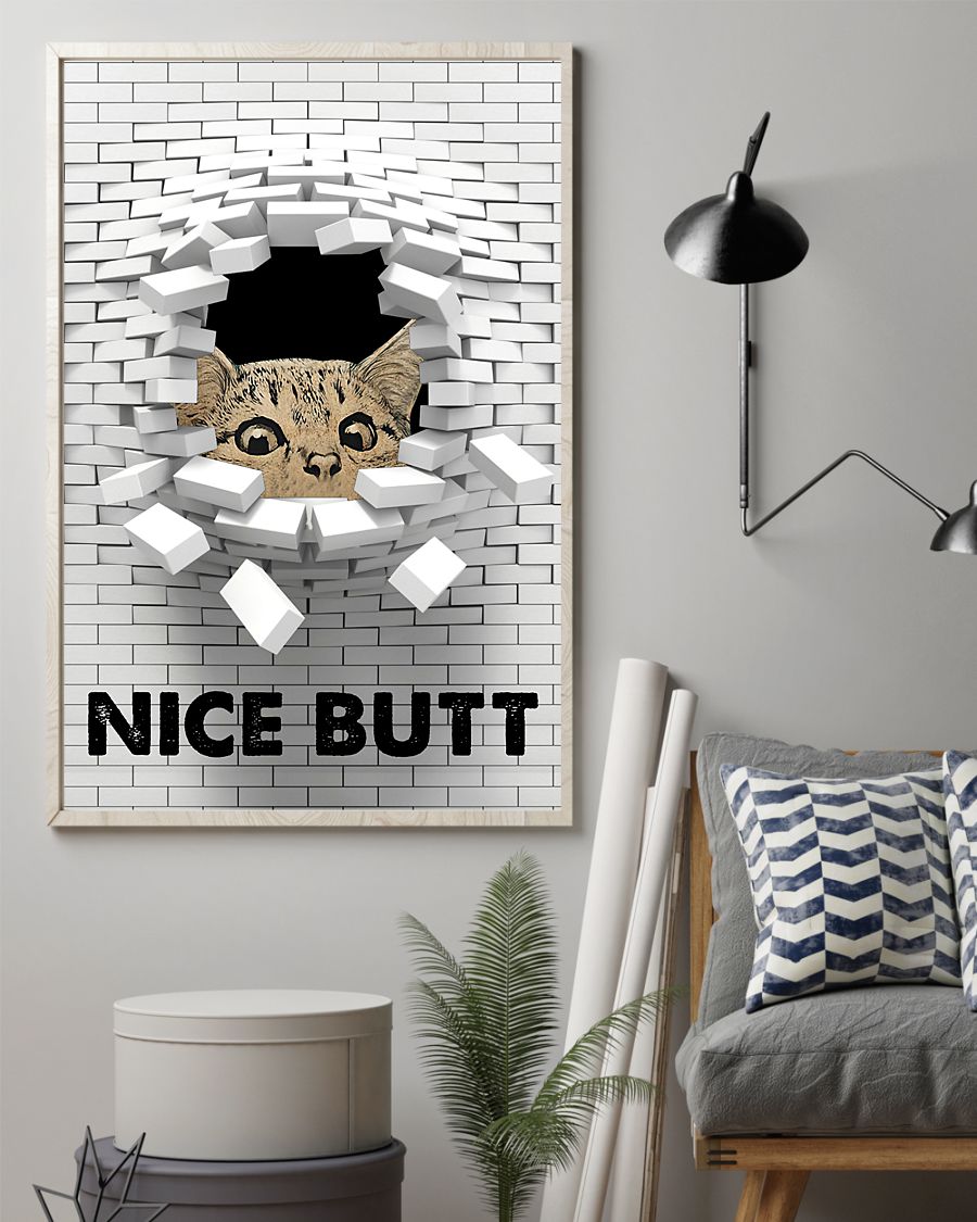 Cat nice butt 3d wall poster 1