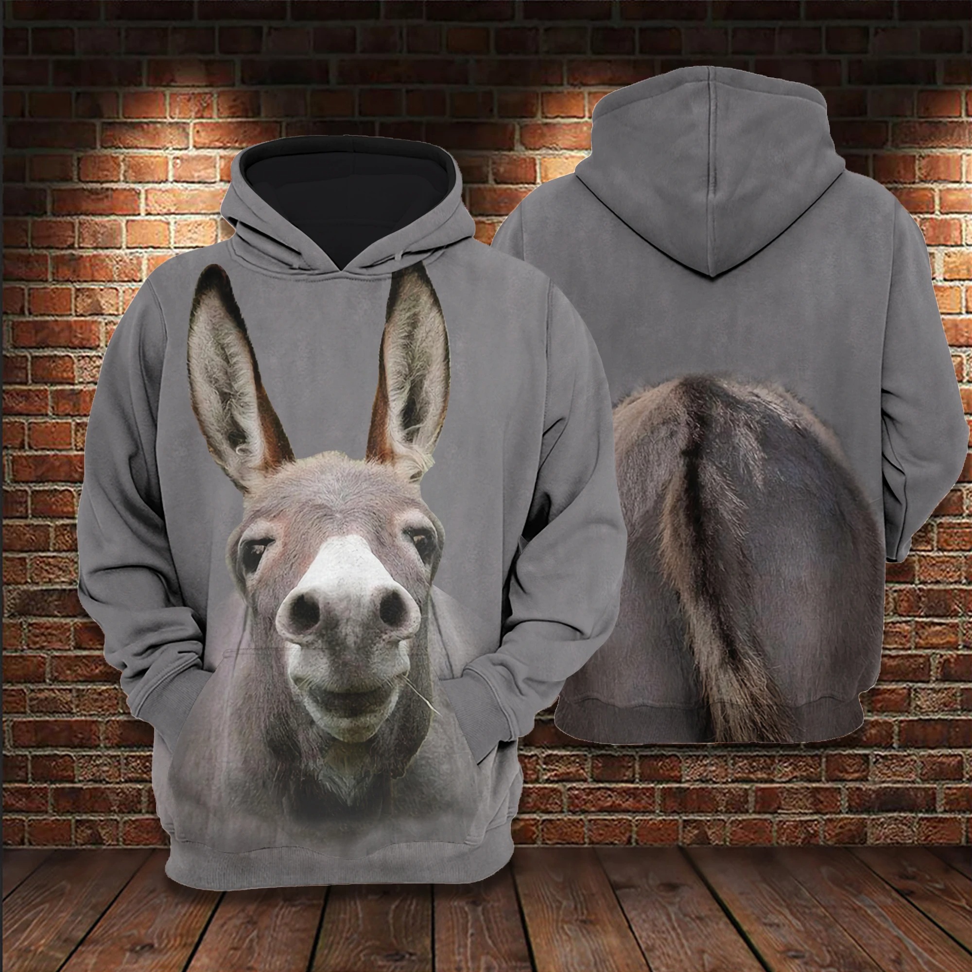 Cute donkey 3D hoodie