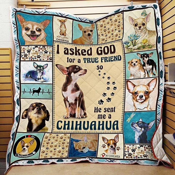 I aked god for a true friend he sent me a chihuahua bedding set 4