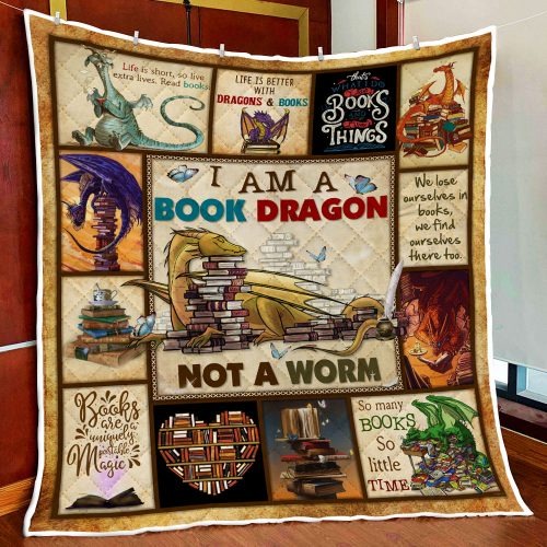 I am a book dragon not a worm quilt 2