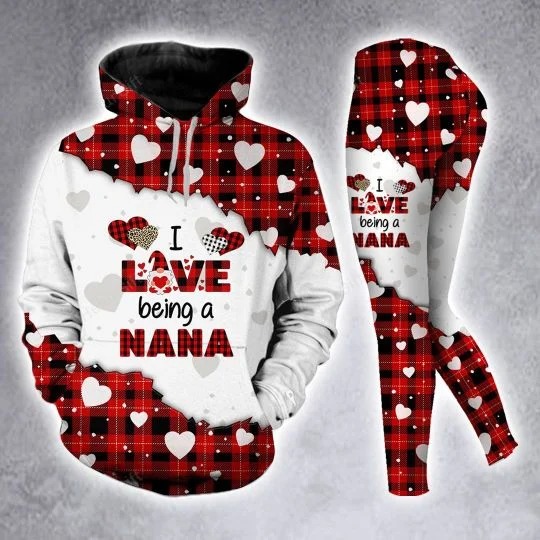 I love being a nana custom name 3D hoodie and legging