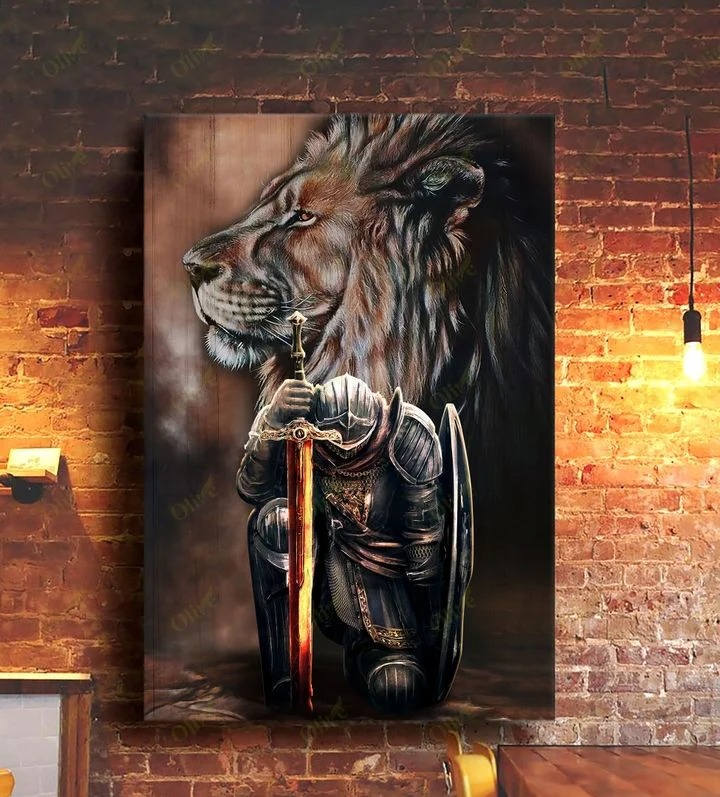 Lion and Warrior knight Canvas 1