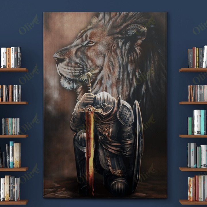 Lion and Warrior knight Canvas 2