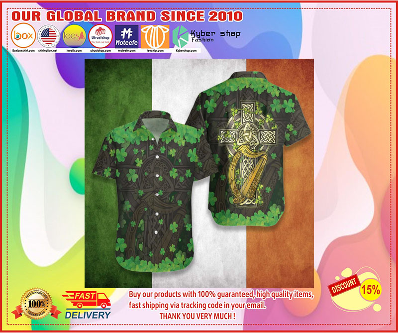 The Celtic Cross Harp Irish Hawaiian shirt 3