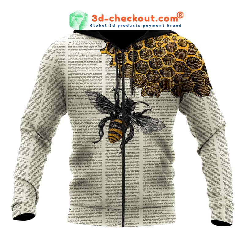 Bee dictionary 3D over print hoodie