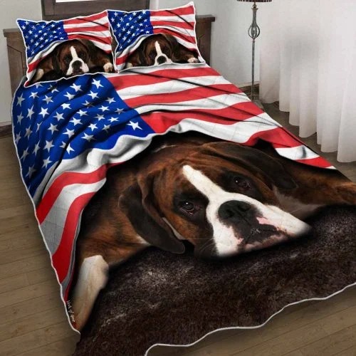 Boxer American patriot bedding set