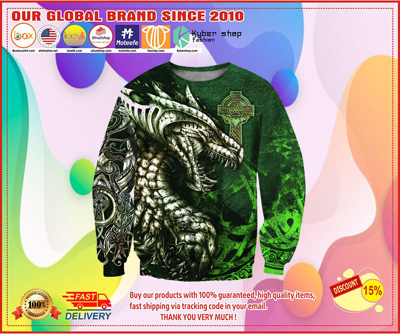 Celtic dragon tattoo 3D over print hoodie 3