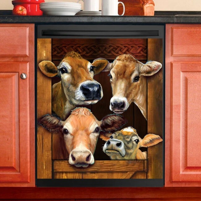 Cow decor kitchen dishwasher