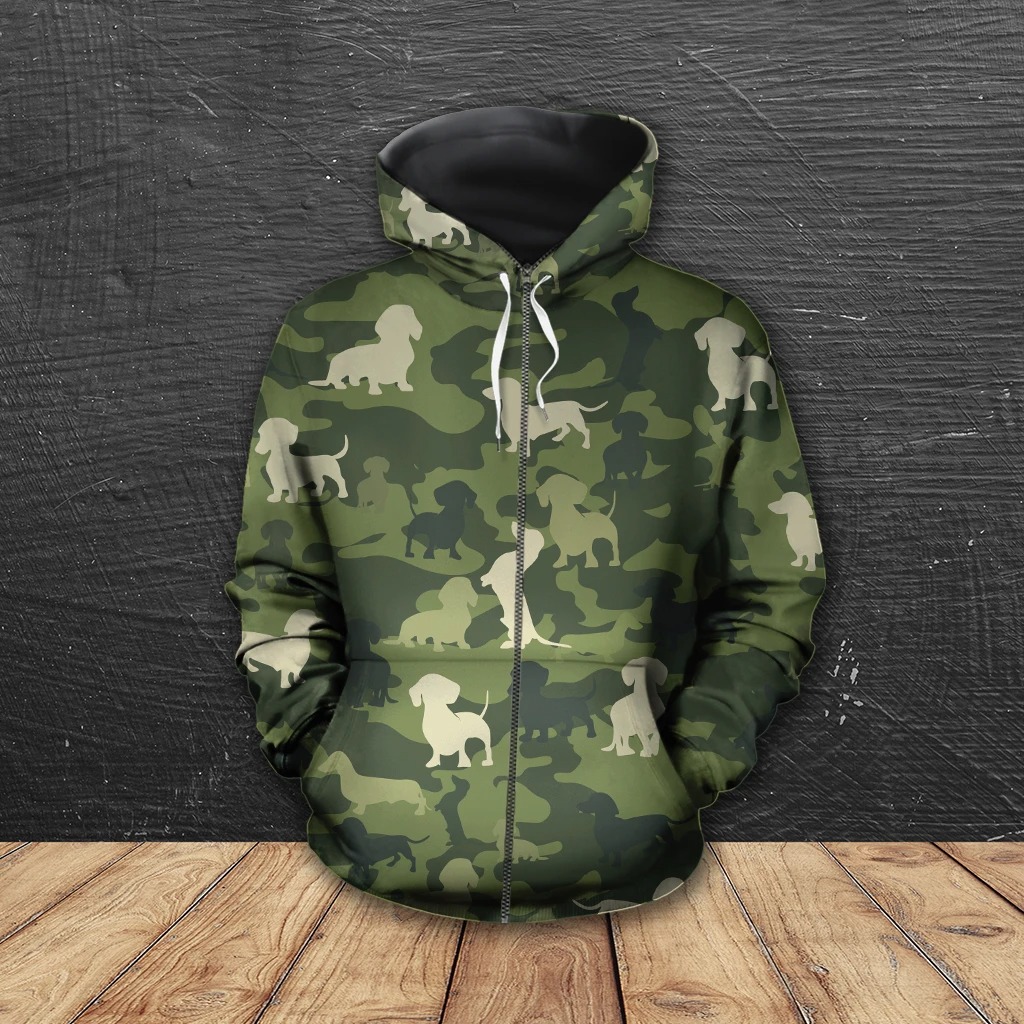 Dachshund camo 3D hoodie shirt 4