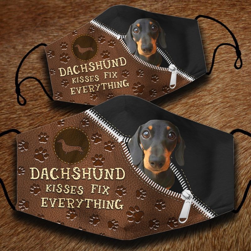 Dachshund kisses fix everything face mask