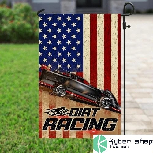 Dirt racing american flag