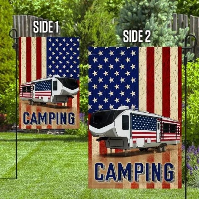Fifth wheel camper American flag 2