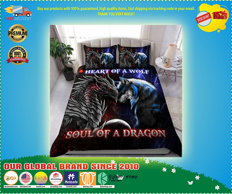 Heart of a wolf soul of a dragon bedding set 4