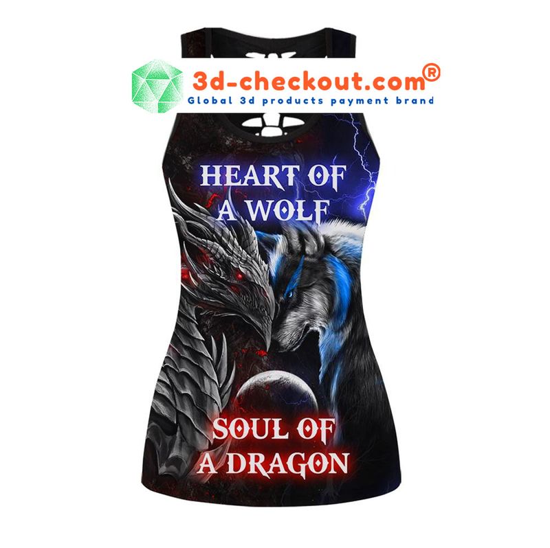 Heart of wolf soul of a dragon bedding set