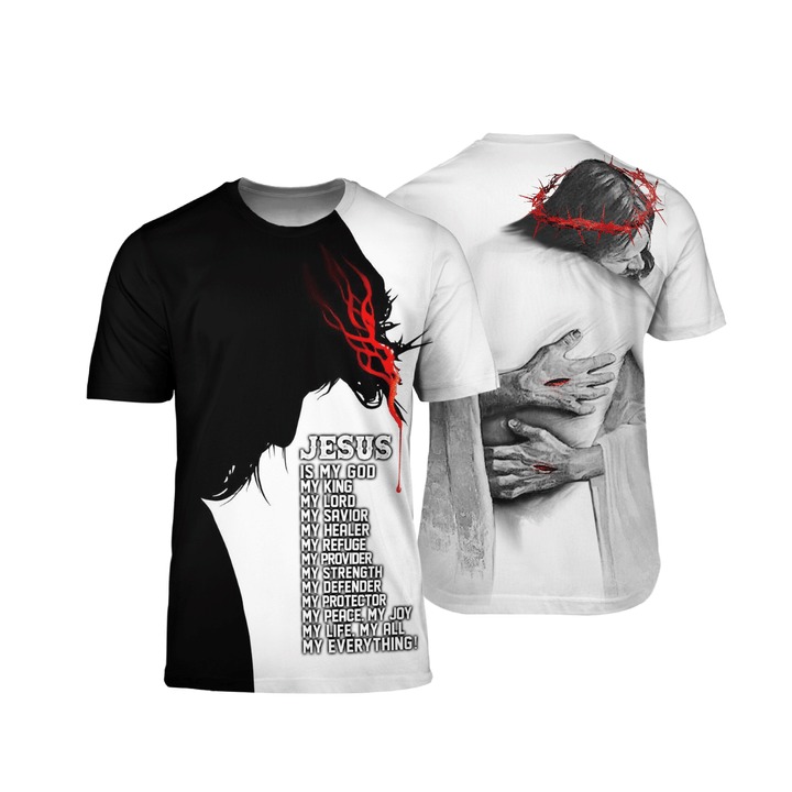Jesus in the Arm of Lord my everything back 3d shirt