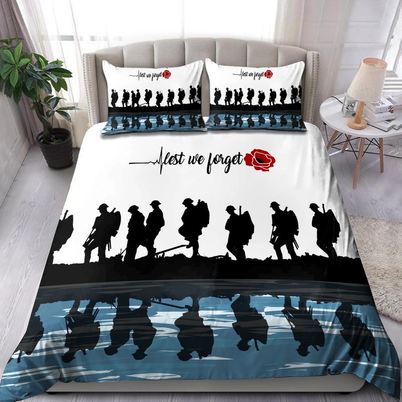 Lest we forget Honor the fallen UK Veteran 3D bedding set