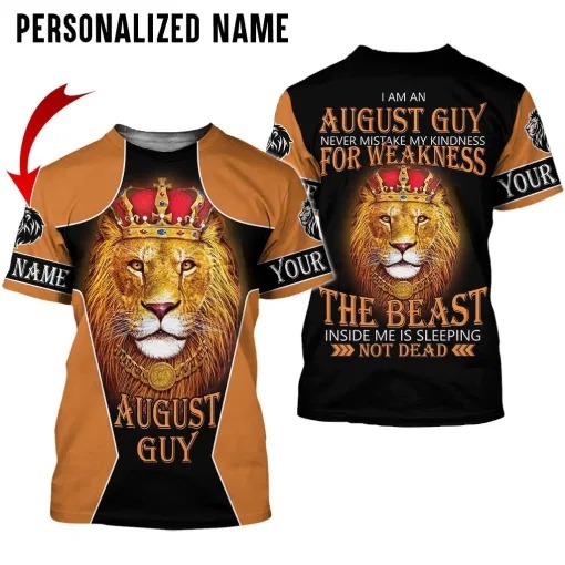 Lion King I am the August guy never mistake my kindness for weakness 3d over print hoodie