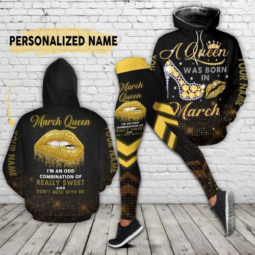 March queen custom name 3D hoodie and legging