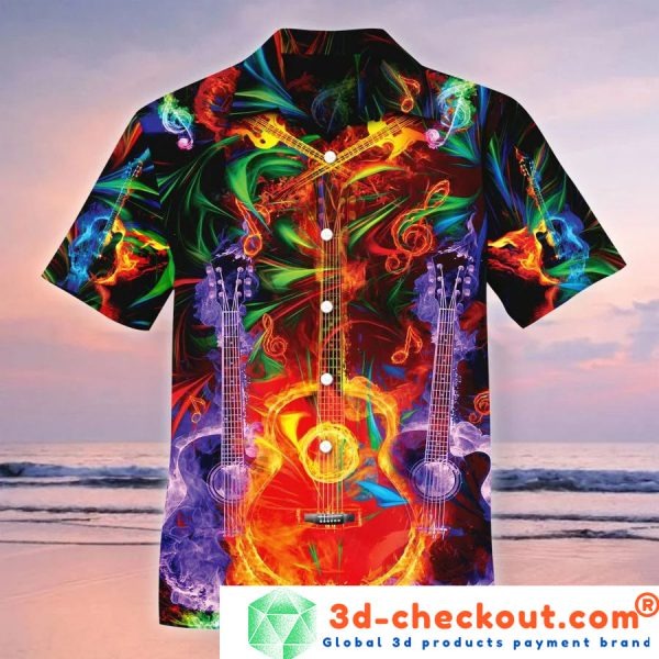 Neon Guitar Hawaiian shirt