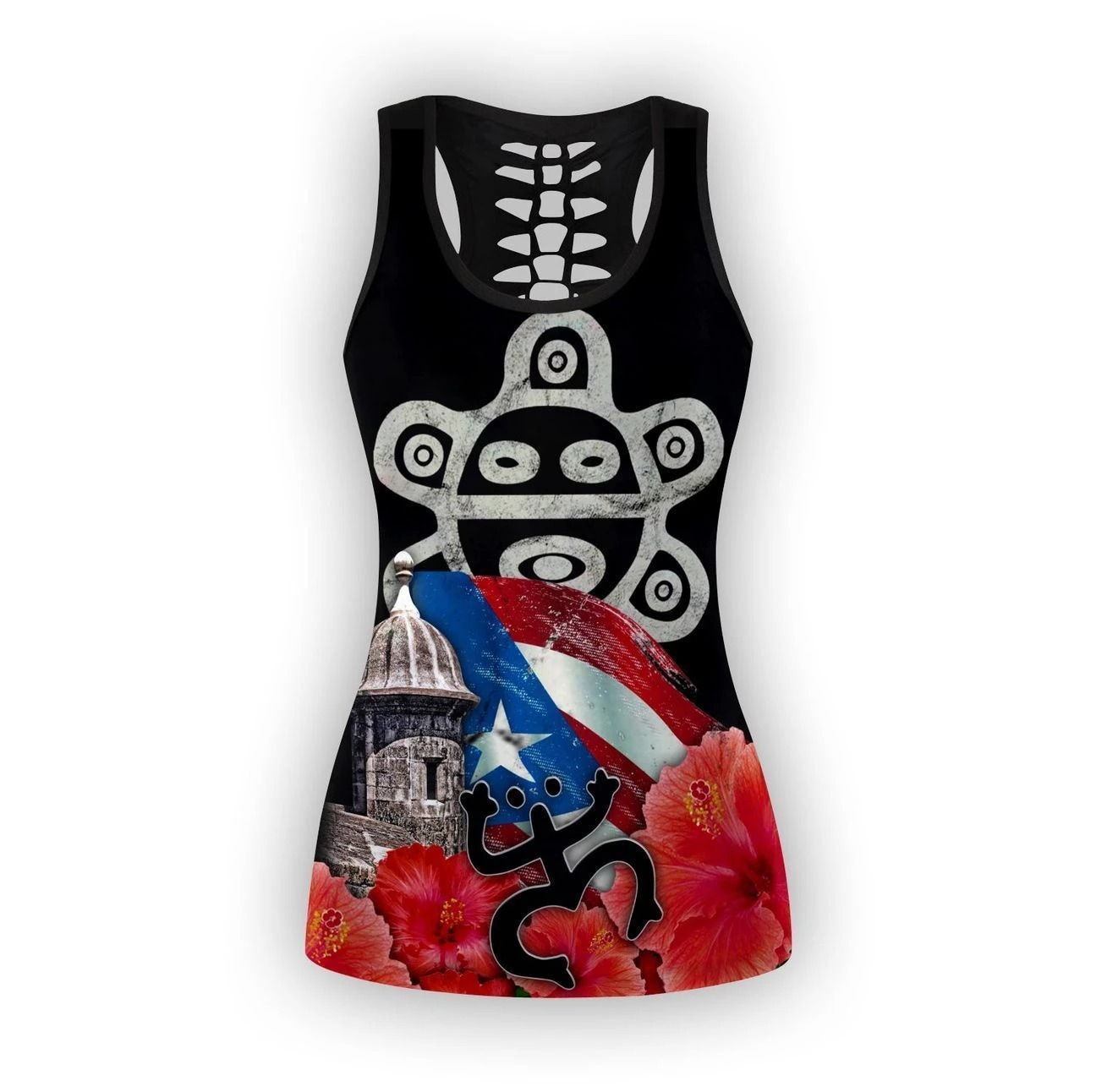 Puerto rice sol taino outfit legging and tank top 3