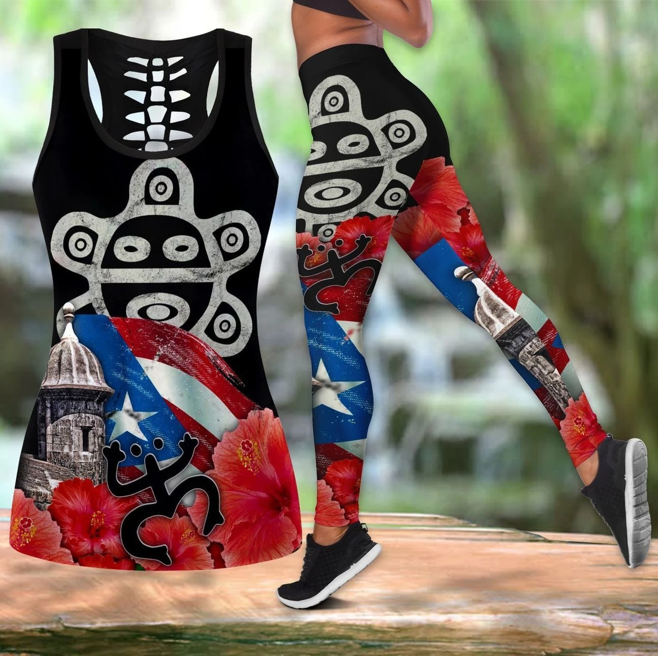 Puerto rice sol taino outfit legging and tank top