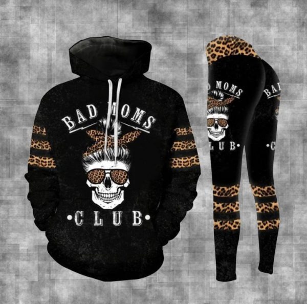 Skull bad moms dark club 3D hoodie and legging 4