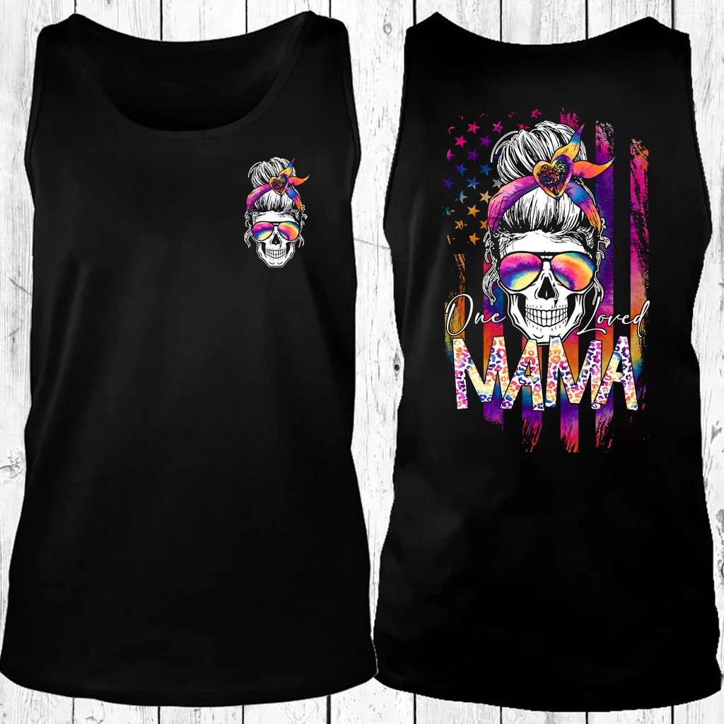 Skull colorful one loved mama 3d hoodie 4