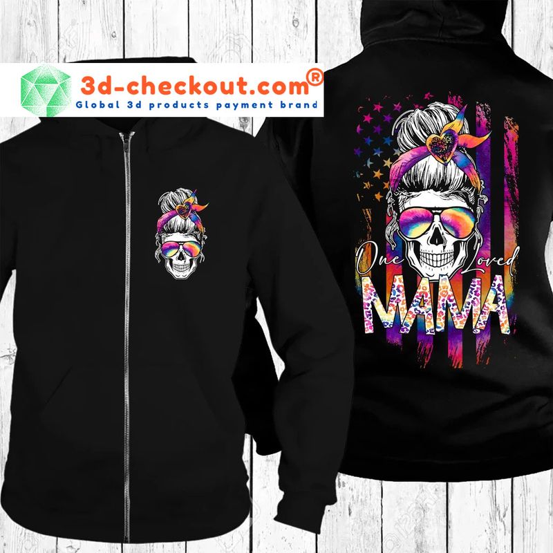 Skull colorful one loved mama 3d hoodie