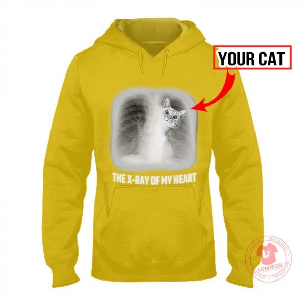 The x ray of my heart personalized cat 3D hoodie 4