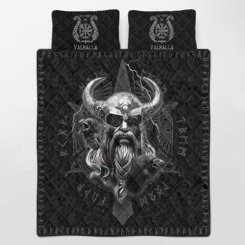 Viking mjolnir Odin bedding set 4