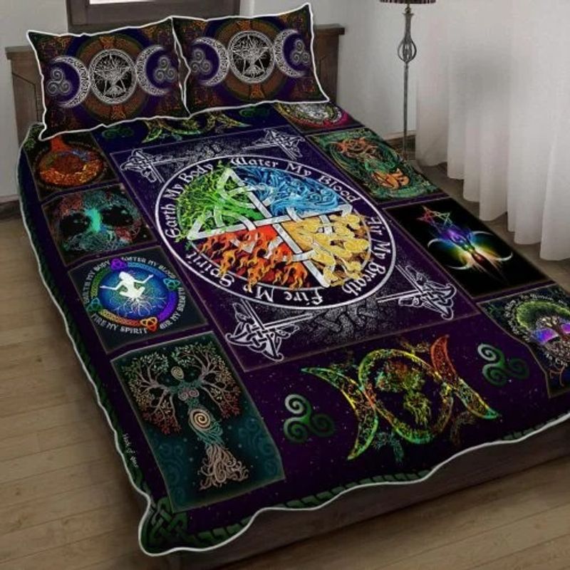 Wiccan witch pagan bedding set