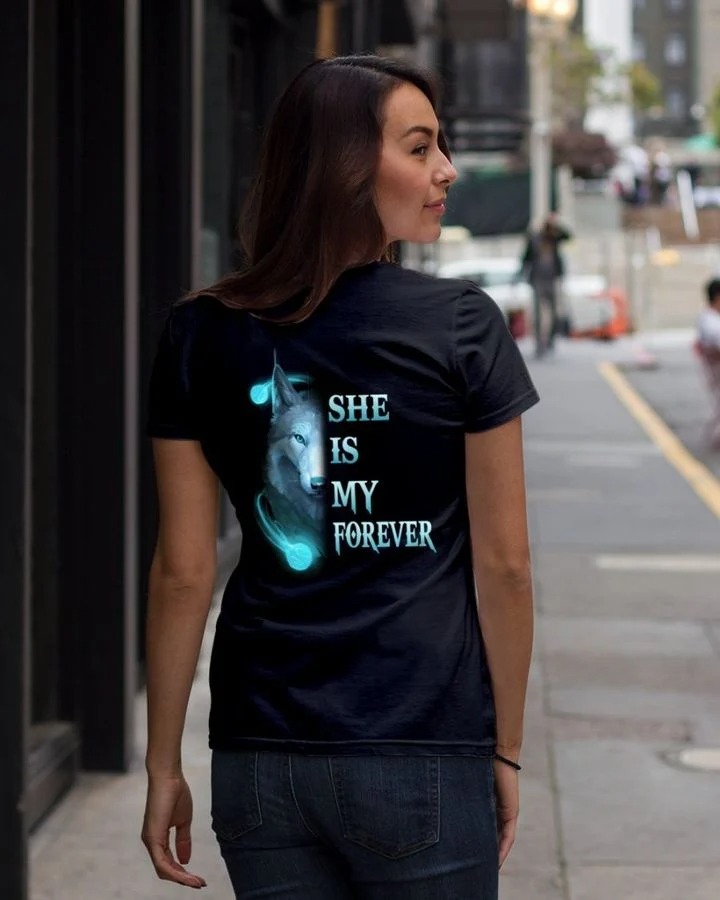 Wolf She is my forever she is my always 3D hoodie 2