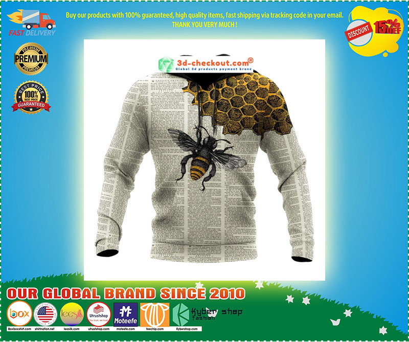 Bee dictionary page 3D hoodie 4