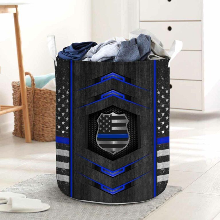Blue line police basket laundry