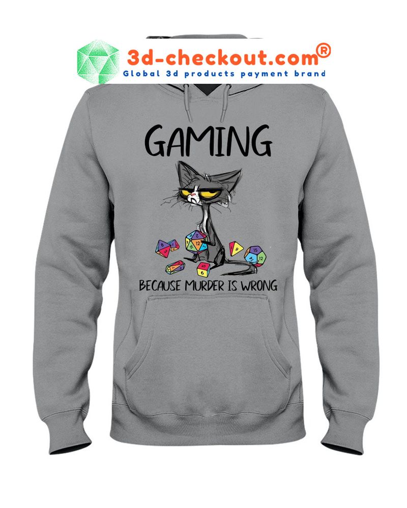 Cat Gaming because murder is wrong shirt 4