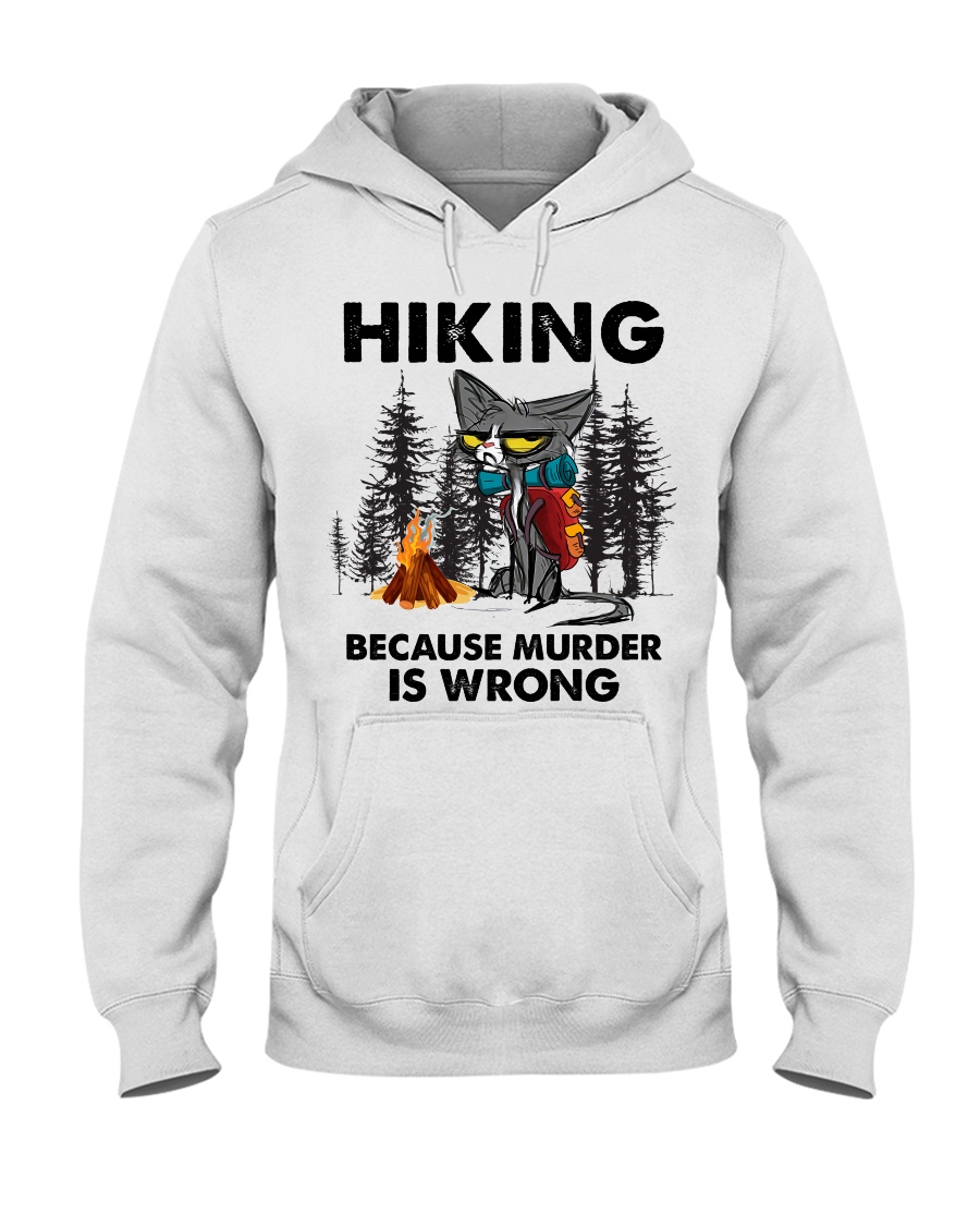 Cat Hiking Because Murder Is Wrong Shirt