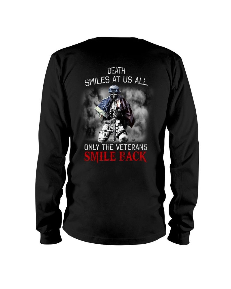 Death smiles at us all only the veterans smile back shirt 1 1