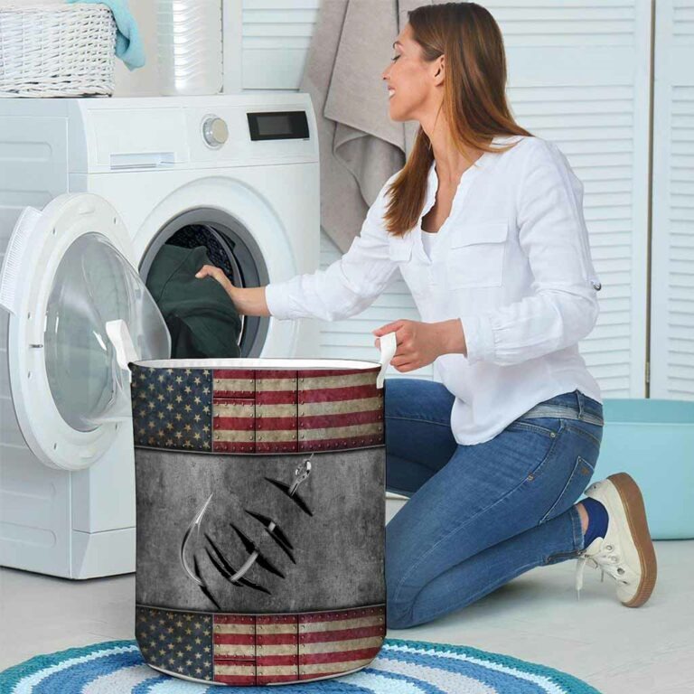 Fishing American flag basket laundry 3