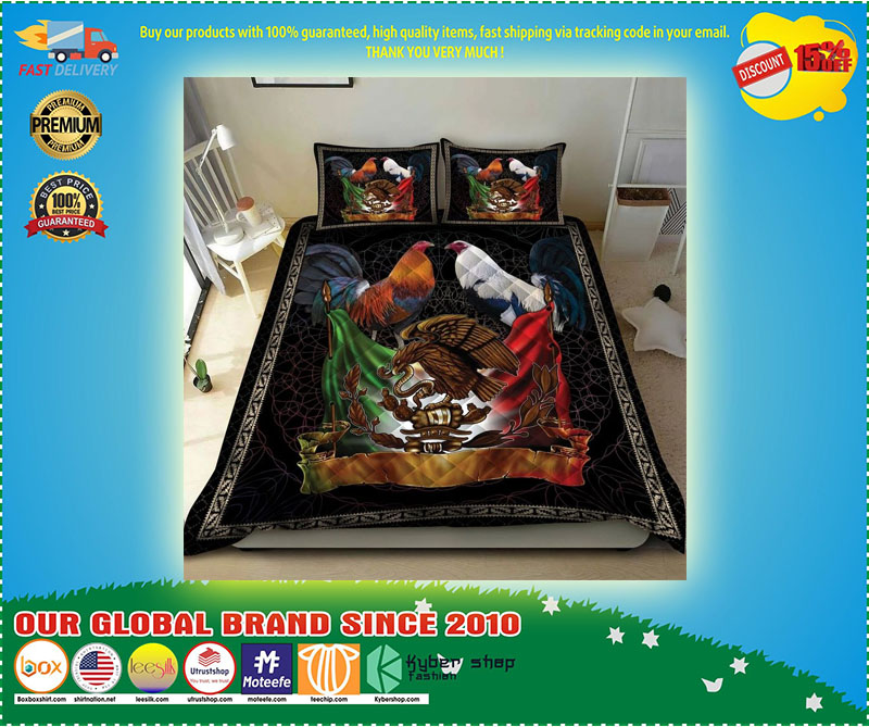 Gamefowl Roaster Coat of arms of Mexico bedding set 4