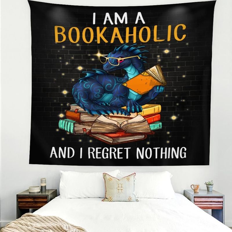 I am a bookaholic and I regret nothing tapestry