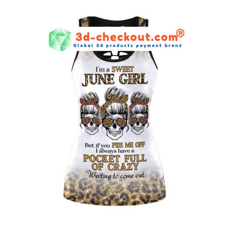 Im a sweet june girl skull tank top and legging 1