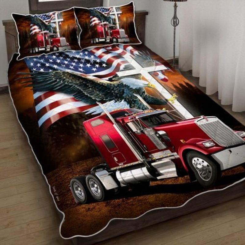 Jesus American eagle trucker quilt bedding set1