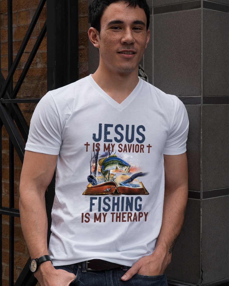 Jesus Is My Savior Fishing Is My Therapy Shirt7