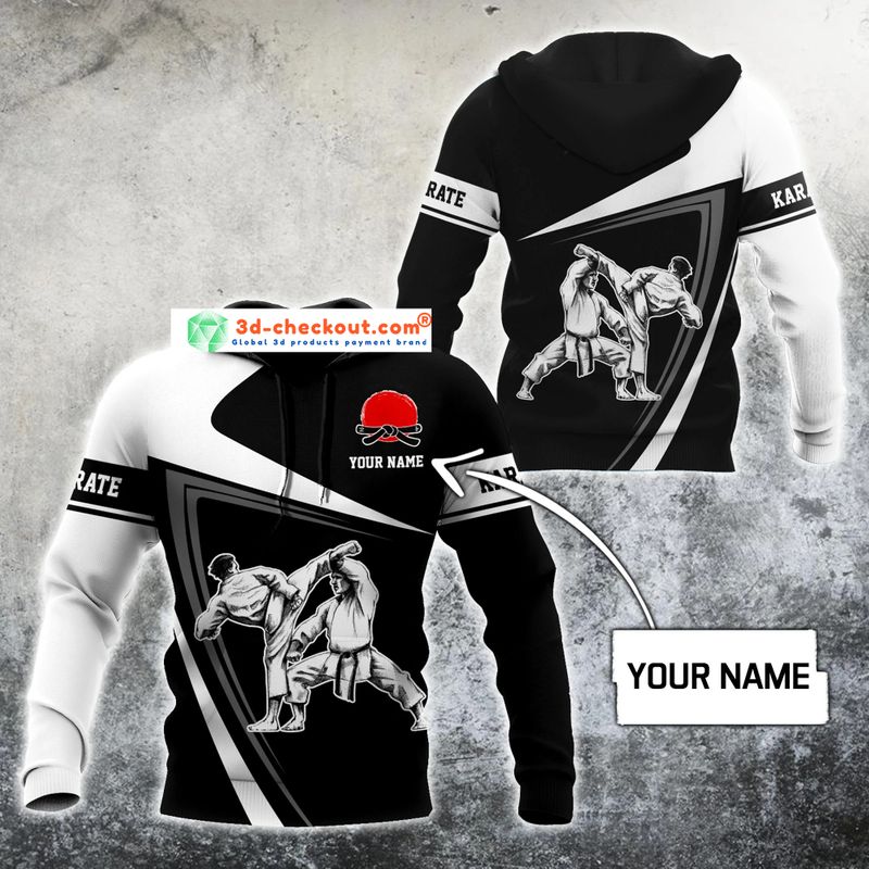 Karate custom name 3D hoodie 4