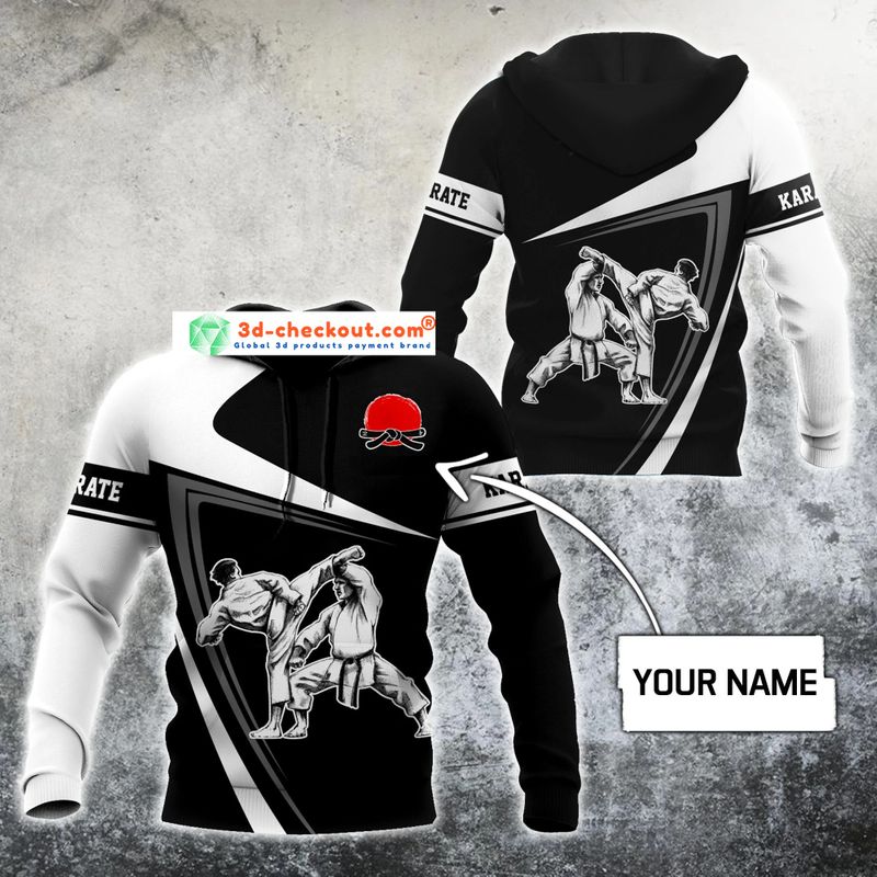 Karate custom name 3D hoodie