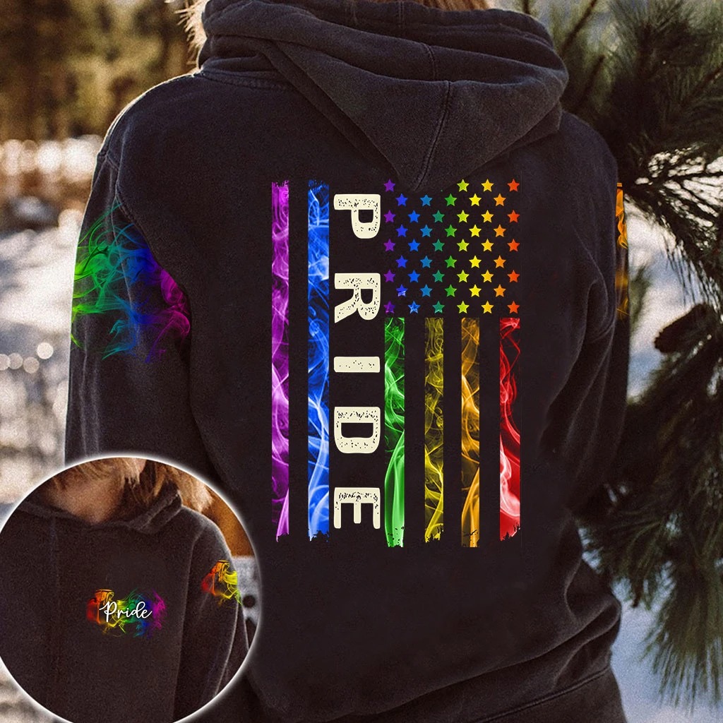 LGBT pride smoke vintage 3D hoodie